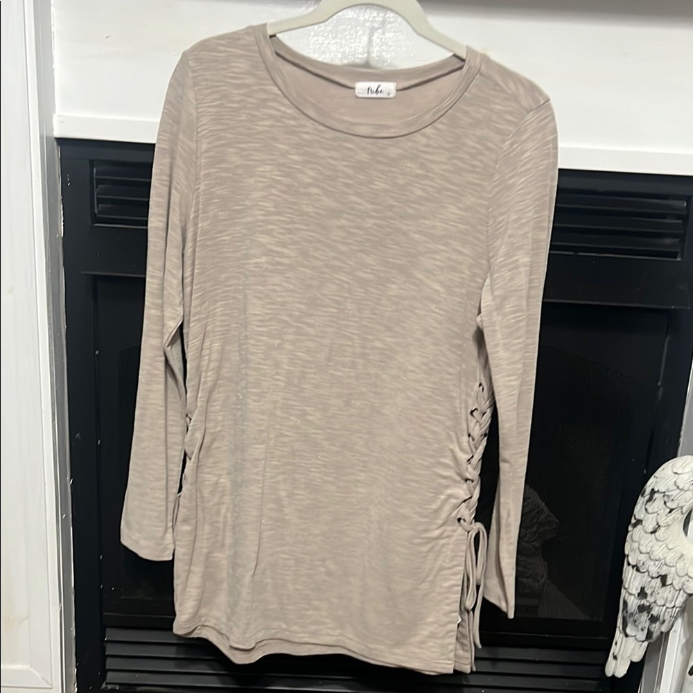 Women's Beige Long Sleeve Top